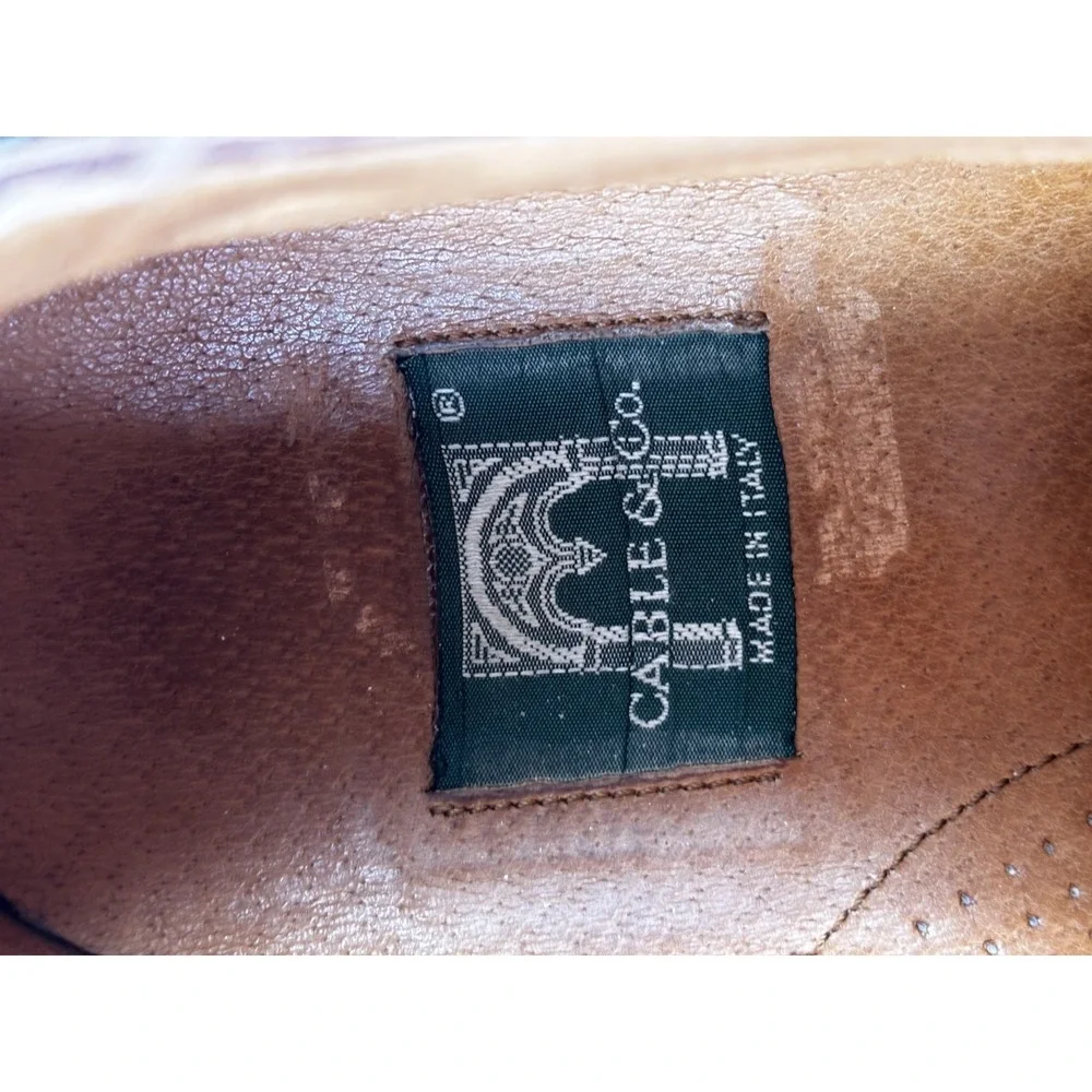 Cable Co Chukka Boots Mens 11.5 Brown Leather Made in Italy Lace Up Classic